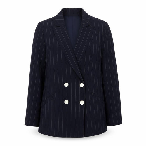 Jones New York Suit Women Navy Pinstripe Double-Breasted Blazer Size 10
