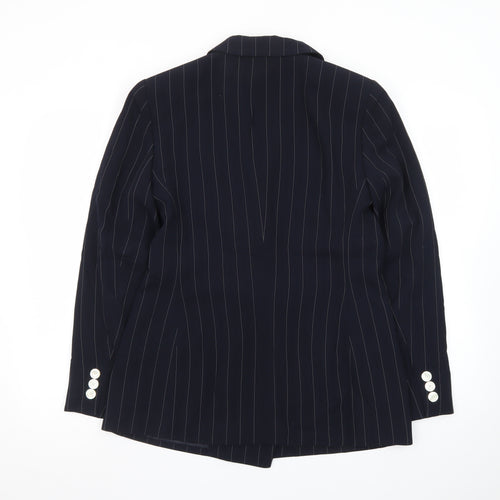 Jones New York Suit Women Navy Pinstripe Double-Breasted Blazer Size 10