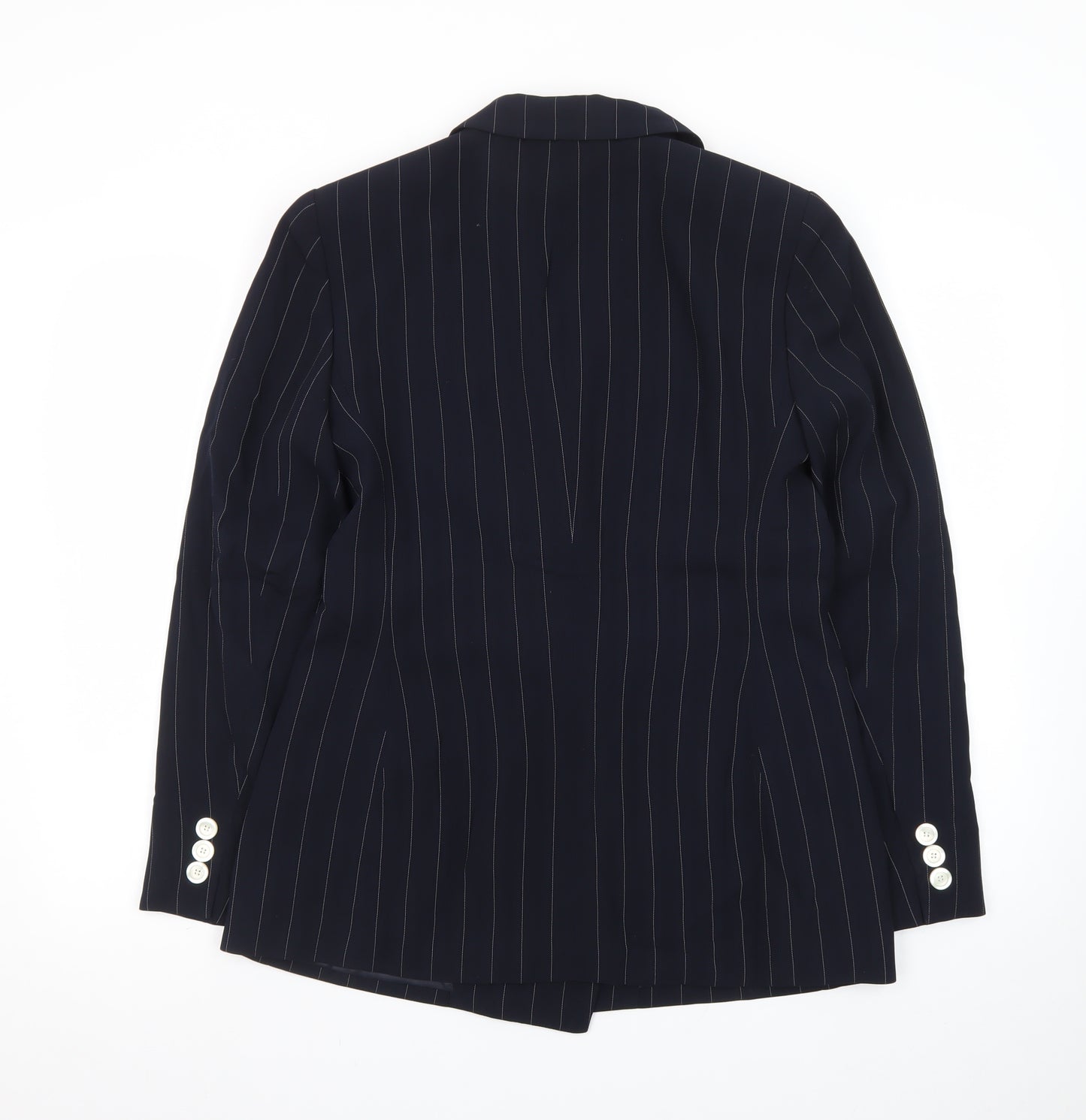 Jones New York Suit Women Navy Pinstripe Double-Breasted Blazer Size 10