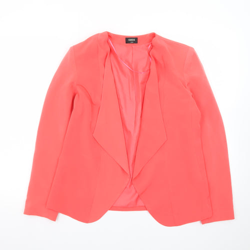 Oasis Women Pink Blazer Size 8 Regular Woven Tailored Jacket