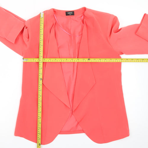 Oasis Women Pink Blazer Size 8 Regular Woven Tailored Jacket