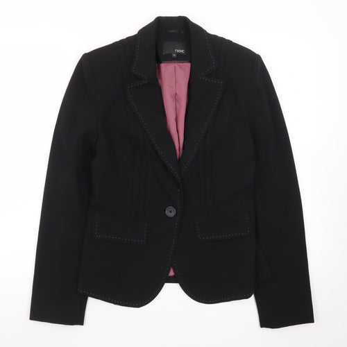 Next Women Black Tailored Single-Breasted Blazer Size 10R