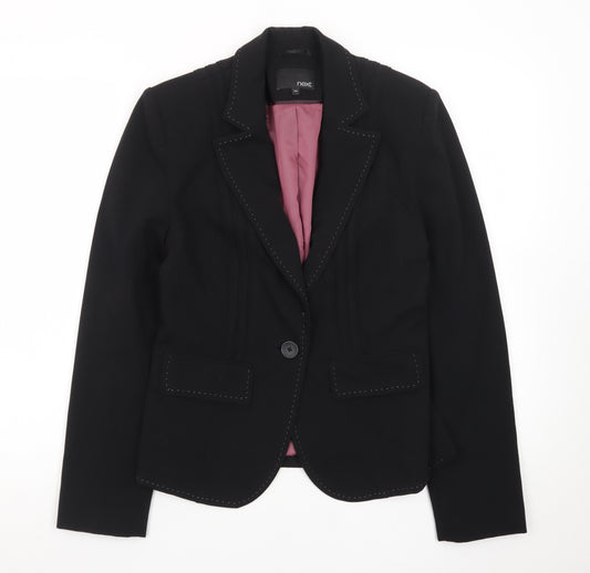 Next Women Black Tailored Single-Breasted Blazer Size 10R