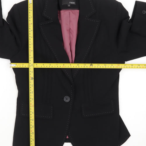 Next Women Black Tailored Single-Breasted Blazer Size 10R