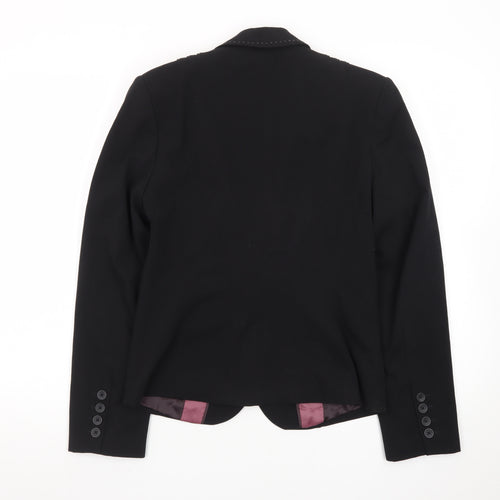 Next Women Black Tailored Single-Breasted Blazer Size 10R