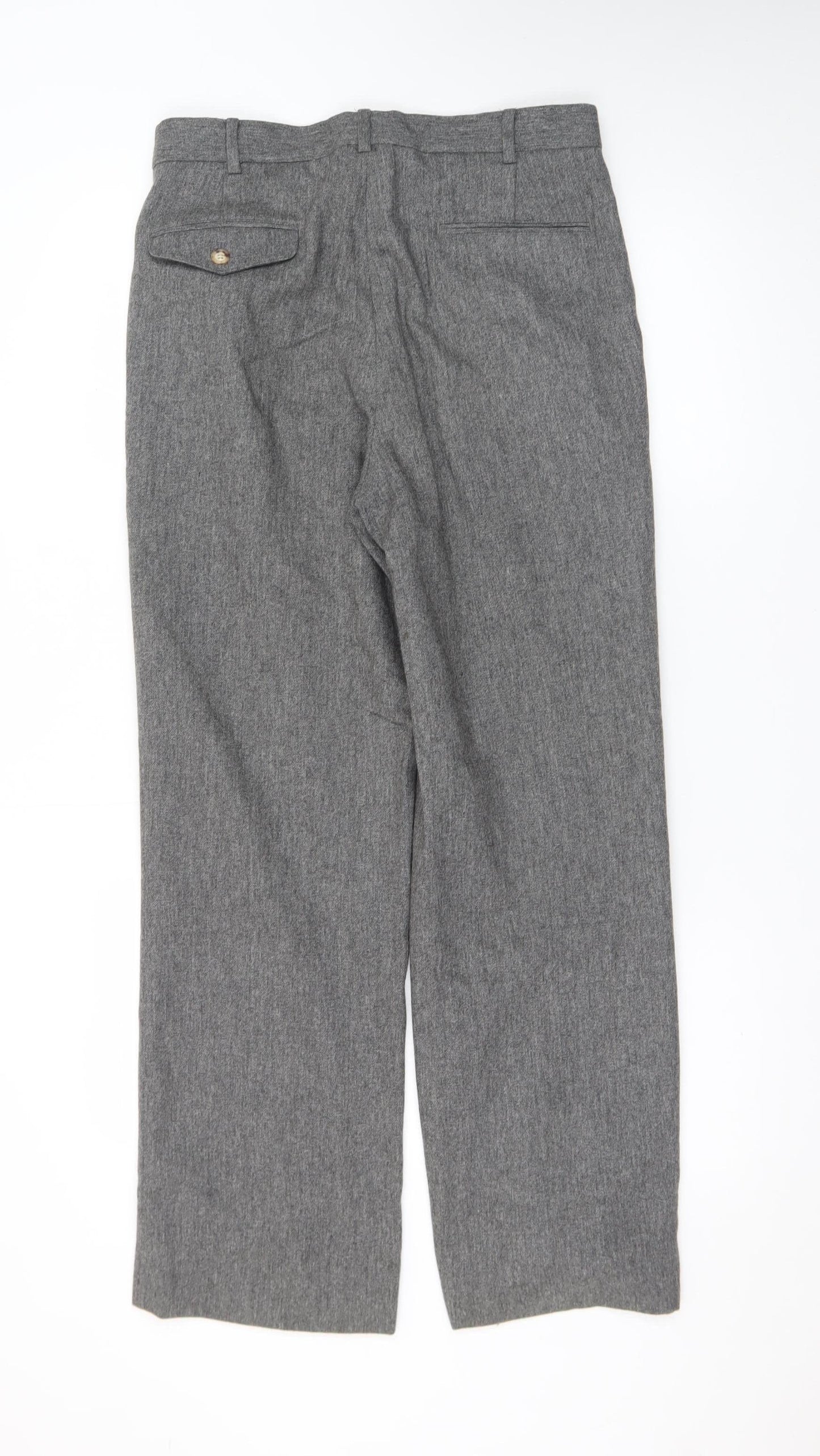 Evan-Picone Men's Grey Wool Blend Dress Trousers W31 L38