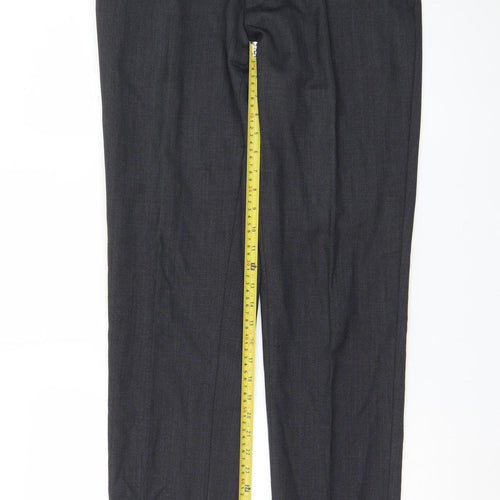 Marks and Spencer Men's Grey Wool Dress Trousers 32W 31L