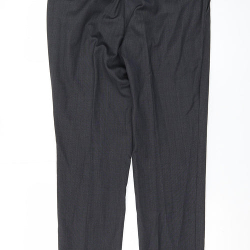 Marks and Spencer Men's Grey Wool Dress Trousers 32W 31L