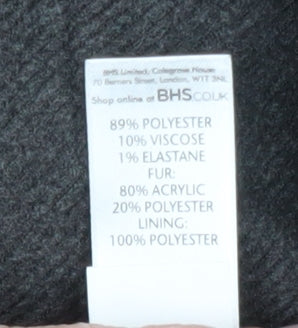 BHS Women Grey Mid-Length Hooded Duffle Coat Size 20