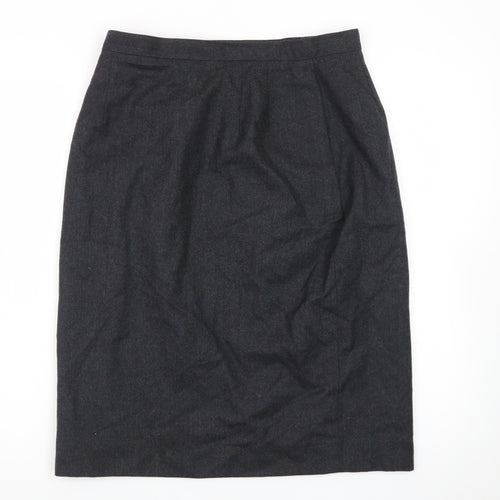 Talbots Women's Black Wool Pencil Skirt Size 12 Knee Length Workwear