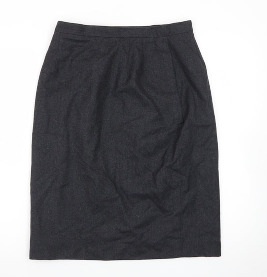 Talbots Women's Black Wool Pencil Skirt Size 12 Knee Length Workwear
