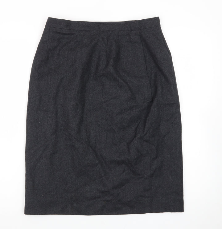 Talbots Women's Black Wool Pencil Skirt Size 12 Knee Length Workwear