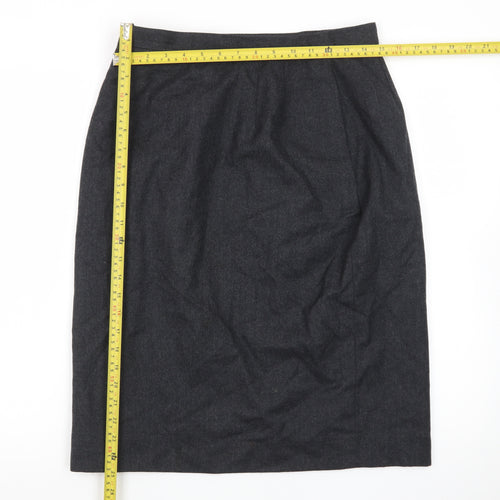 Talbots Women's Black Wool Pencil Skirt Size 12 Knee Length Workwear