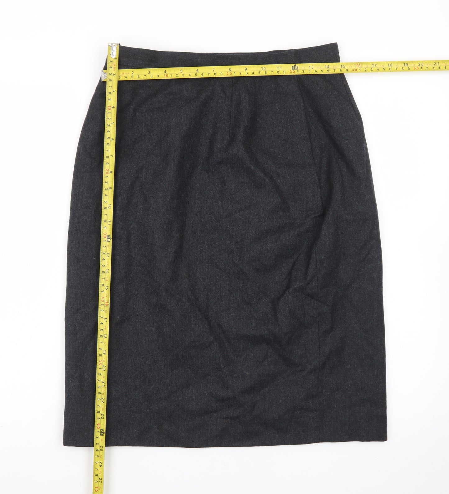 Talbots Women's Black Wool Pencil Skirt Size 12 Knee Length Workwear