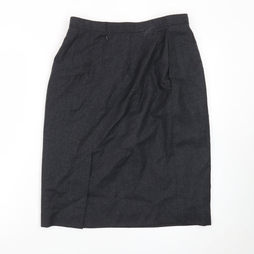 Talbots Women's Black Wool Pencil Skirt Size 12 Knee Length Workwear