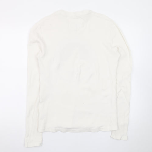 Jack Wills Men’s White Long Sleeve Crew Neck T-Shirt Size S