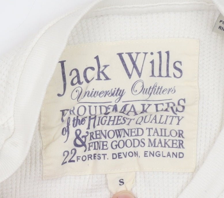 Jack Wills Men’s White Long Sleeve Crew Neck T-Shirt Size S