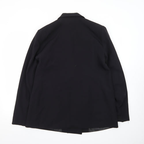 Boohoo Womens Black UK 12 Double-Breasted Blazer Jacket