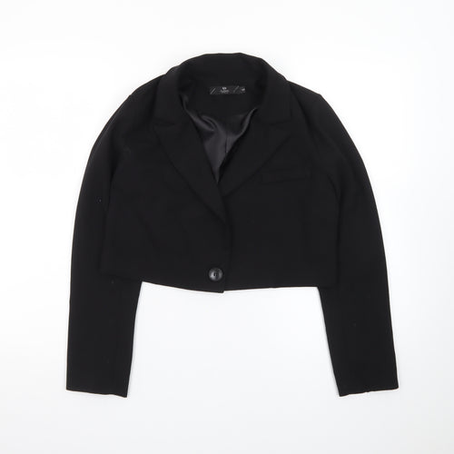 Aloha Studio Women's Black Cropped Single-Breasted Blazer Size S