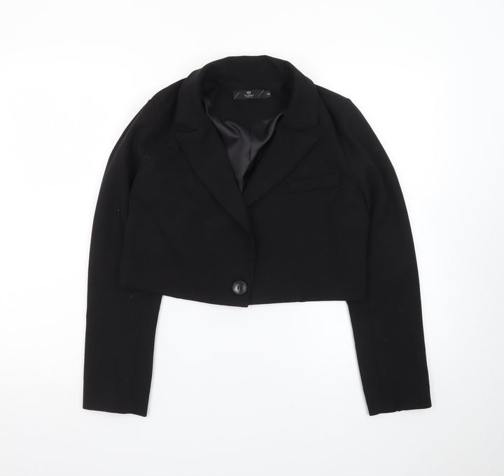 Aloha Studio Women's Black Cropped Single-Breasted Blazer Size S
