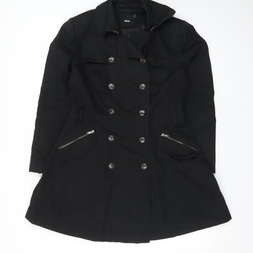 ASOS Women's Black Double-Breasted Mid-Length Coat UK 12