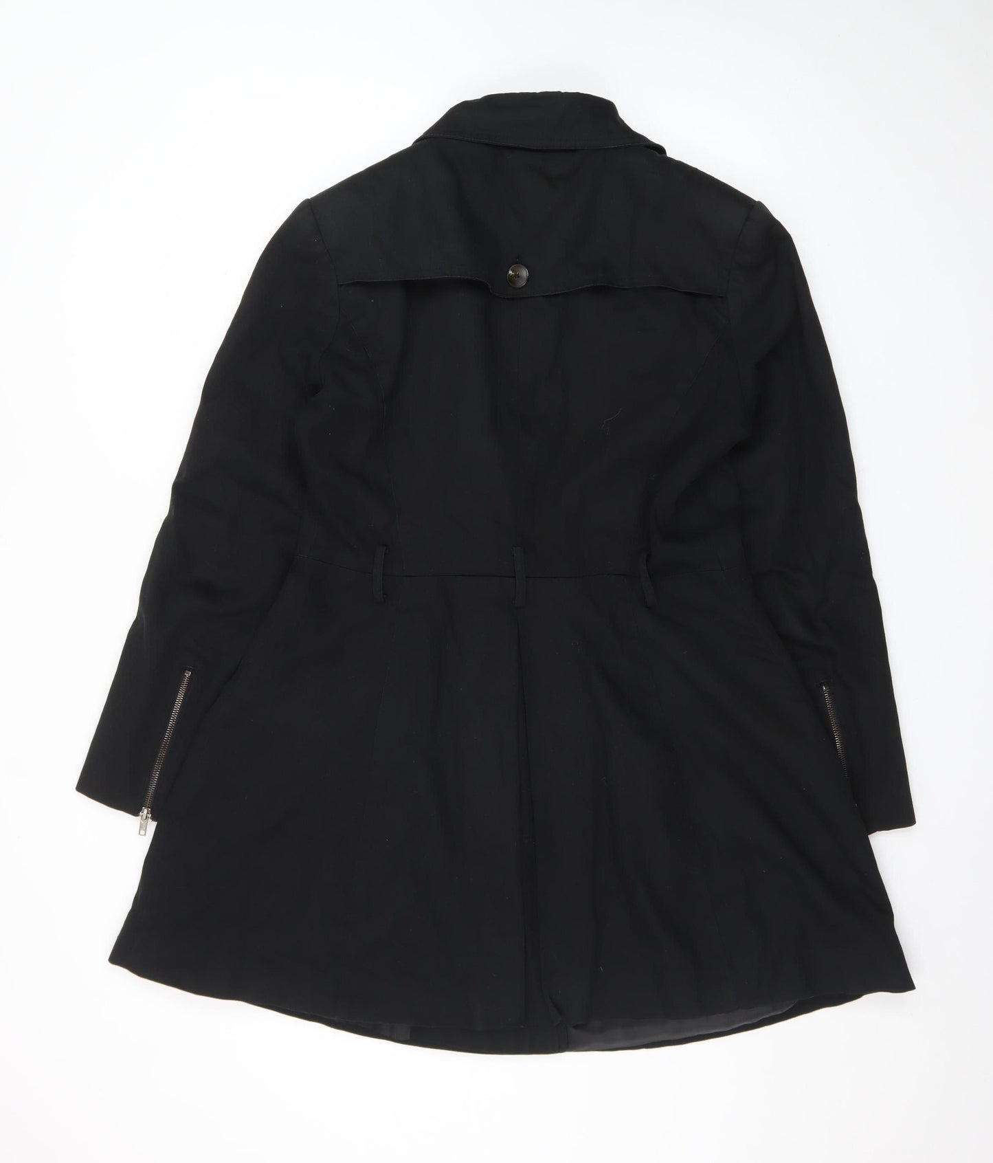 ASOS Women's Black Double-Breasted Mid-Length Coat UK 12