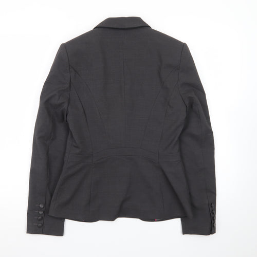 Next Women's Grey Slim Fit Blazer Jacket Size 8R Tailored Workwear