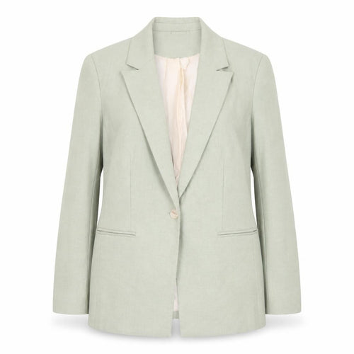 H&M Women Sage Green Single Breasted Blazer UK 14 Polyester Blend
