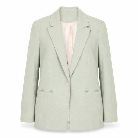 H&M Women Sage Green Single Breasted Blazer UK 14 Polyester Blend