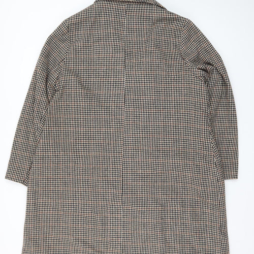 George Women’s Brown Houndstooth Long Coat Size 22 Classic Style
