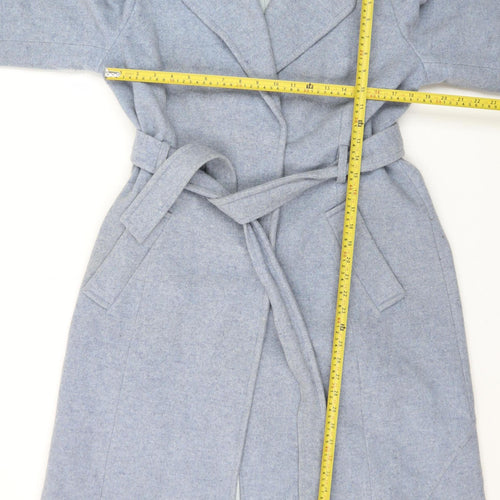 Marks and Spencer Women’s Ice Blue Wool Belted Long Coat Size 14