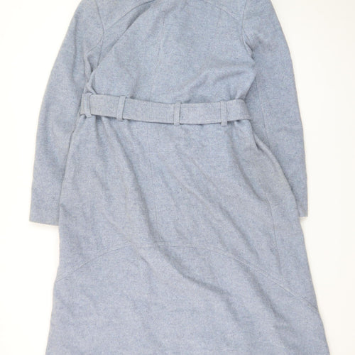 Marks and Spencer Women’s Ice Blue Wool Belted Long Coat Size 14