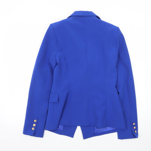 Attentif Paris Women's Blue Double-Breasted Blazer Size 8