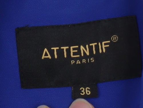 Attentif Paris Women's Blue Double-Breasted Blazer Size 8