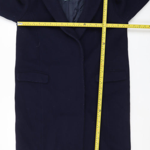 Marks and Spencer Women’s Blue Wool Cashmere Mid-Length Overcoat Size 12
