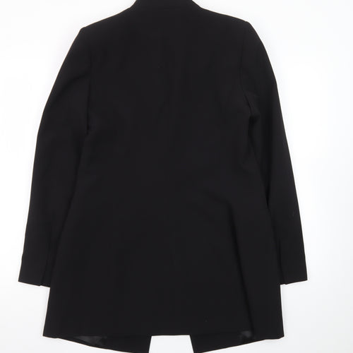 Zara Women Black Shawl Collar Longline Blazer Size 14