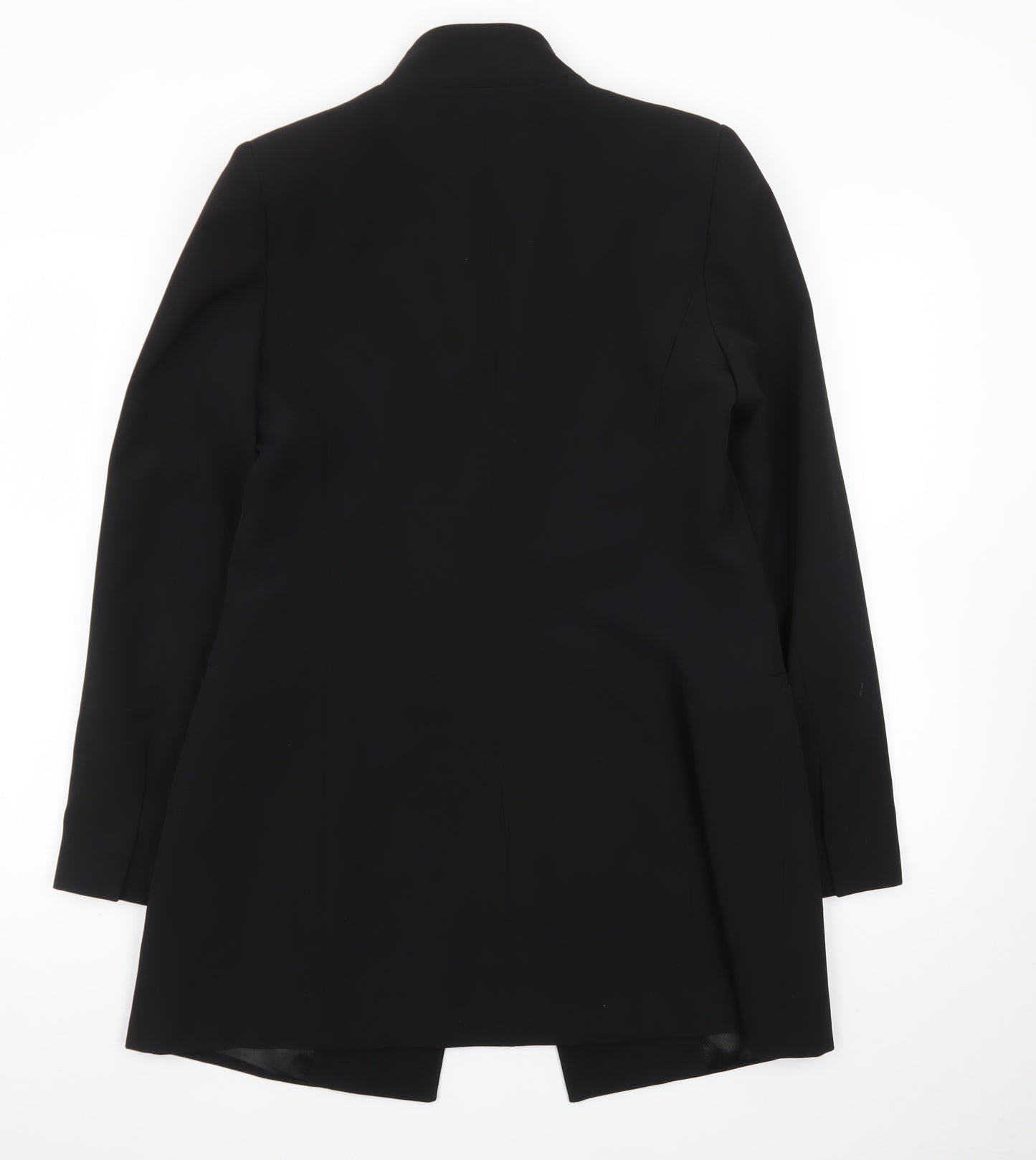 Zara Women Black Shawl Collar Longline Blazer Size 14