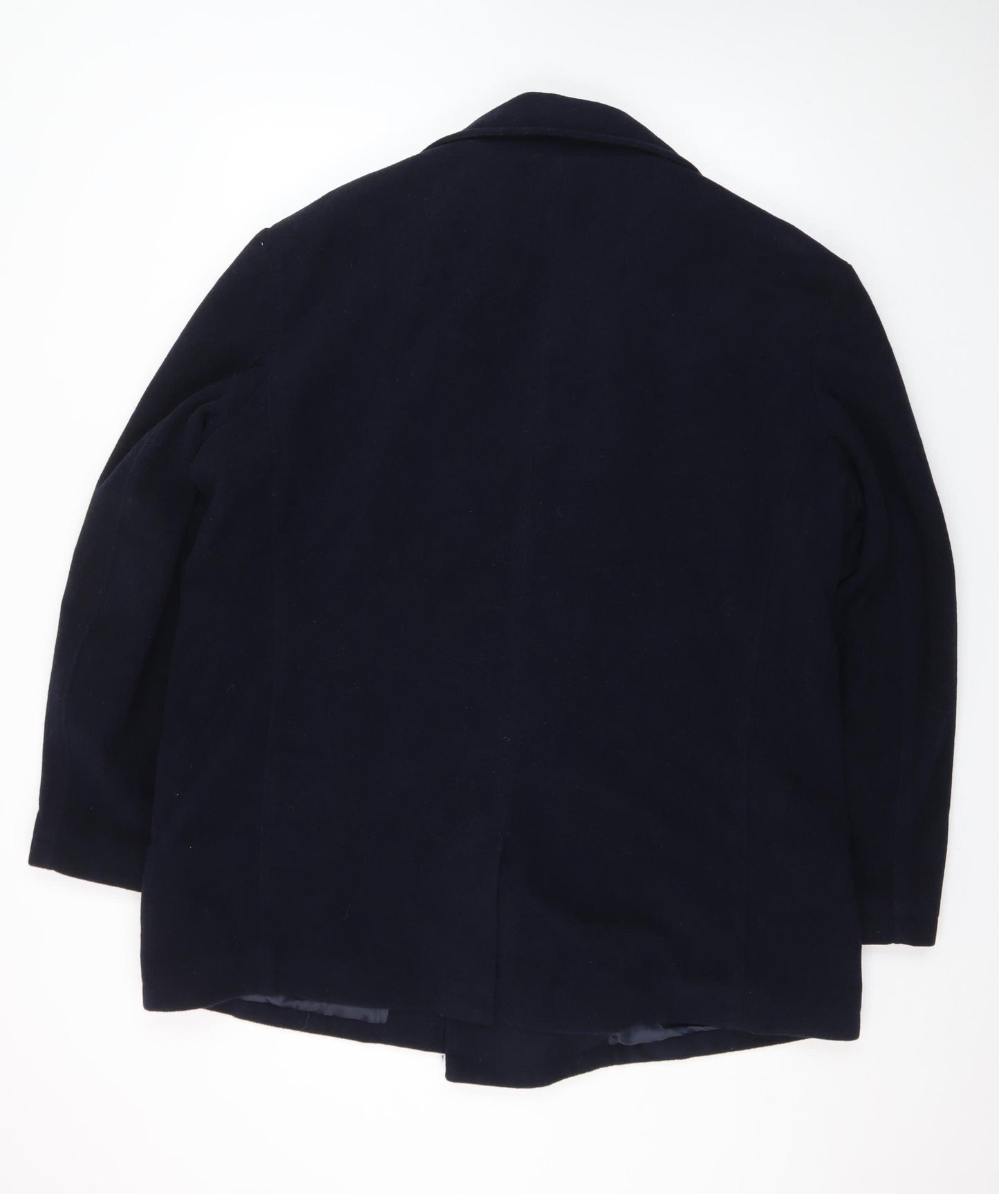 Lime Men's Blue Wool Blend Pea Coat XL Classic Winter Jacket