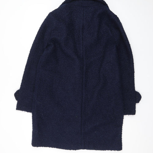 Tu Women’s Blue Mid-Length Overcoat Size 8 Lined Button Front