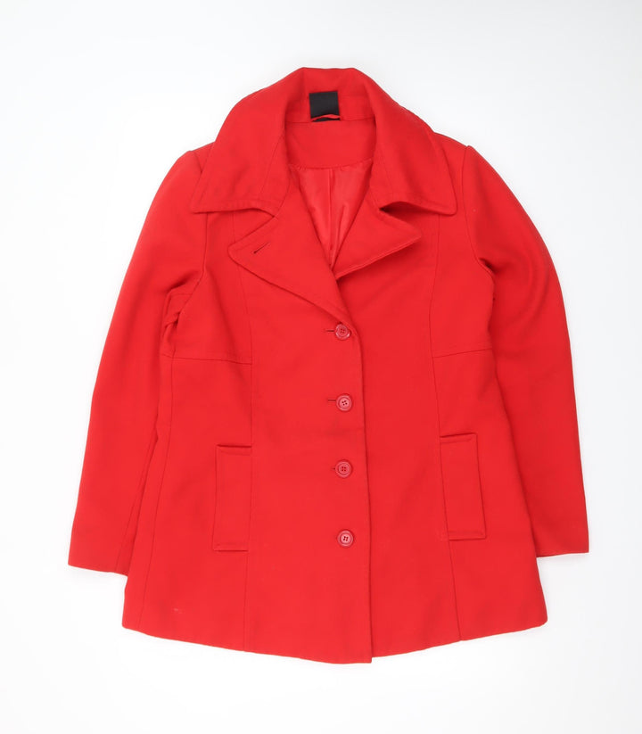 TGS Womens Red Size 14 Polyester Lined Single-Breasted Jacket