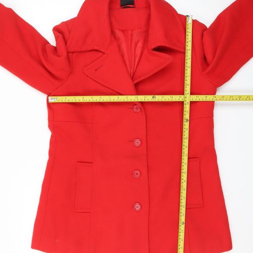 TGS Womens Red Size 14 Polyester Lined Single-Breasted Jacket