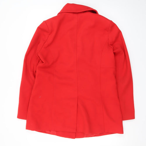 TGS Womens Red Size 14 Polyester Lined Single-Breasted Jacket