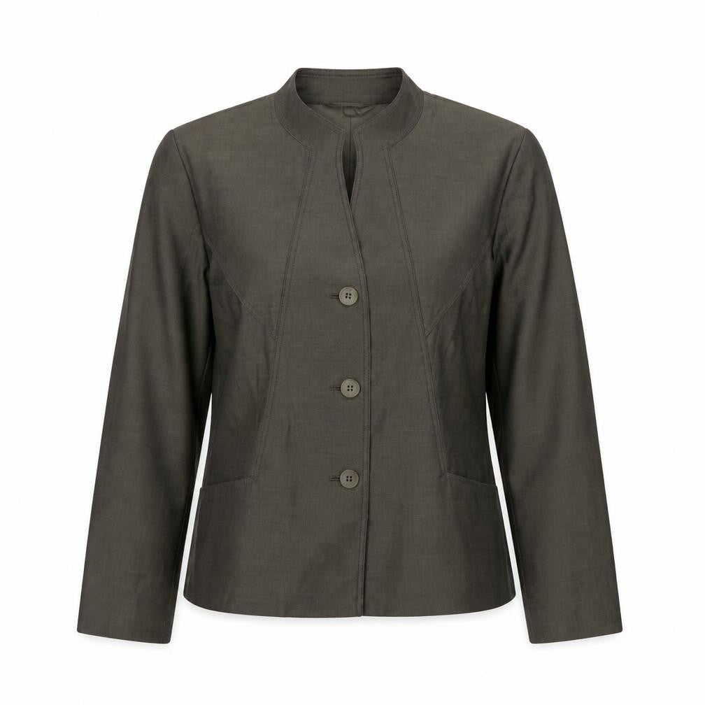 Front view of Precis Petite Brown Wool Blend Petite Blazer Jacket UK 14