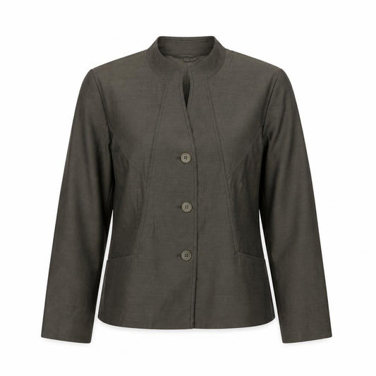 Front view of Precis Petite Brown Wool Blend Petite Blazer Jacket UK 14