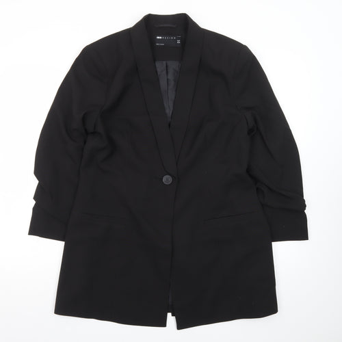 ASOS Design Women's Black Longline Shawl Collar Blazer UK 14
