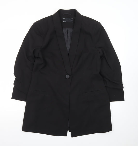 ASOS Design Women's Black Longline Shawl Collar Blazer UK 14