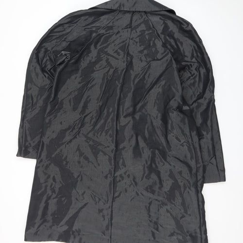 Calvin Klein Womens Black Wool Blend Double-Breasted Coat Size 18
