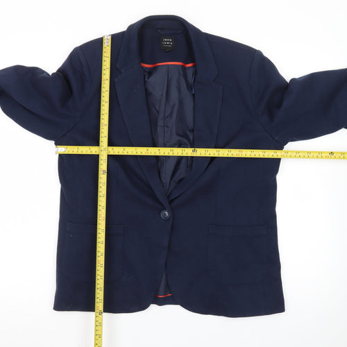 John Lewis Women Navy Blue Size 14 Classic Single-Breasted Blazer