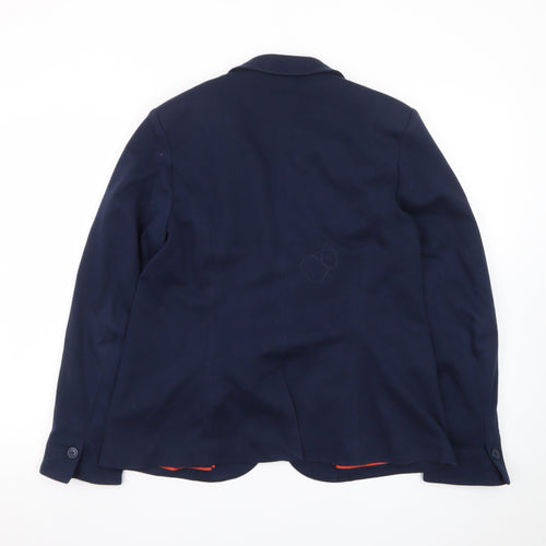 John Lewis Women Navy Blue Size 14 Classic Single-Breasted Blazer