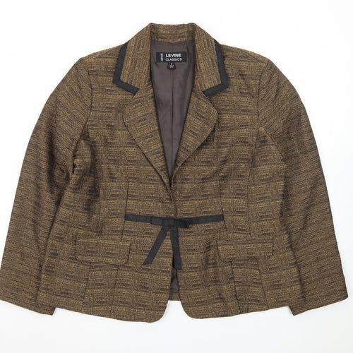 Larry Levine Classics Women Brown Size 18 Single-Breasted Blazer